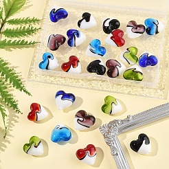 24шт 6 цвета бусины лэмпворк ручной работы LAMP-FS0001-35