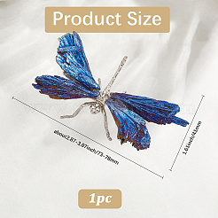 Гальванизированный сплав стрекозы натуральный турмалин дисплей украшения&nbsp;DJEW-WH20002-15P