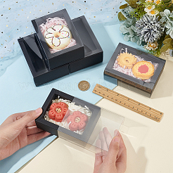 Складные ящики для бумаги с прозрачной пластиковой крышкой&nbsp;CON-WH0095-68B-04