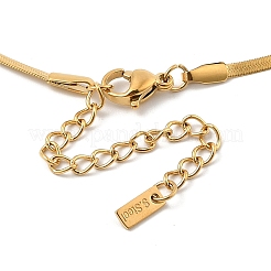 Ионное покрытие (ip) 304 нержавеющая сталь кулон в форме сердца плоская цепочка-змейка ожерелья для женщин NJEW-F328-09G