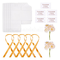 Прозрачные подарочные коробки для упаковки конфет из ПВХ с лентой и искусственным цветком CON-TAC0001-20D