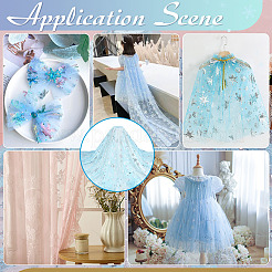 2м полиэстеровая сетчатая ткань со снежинками&nbsp;DIY-WH0622-386A