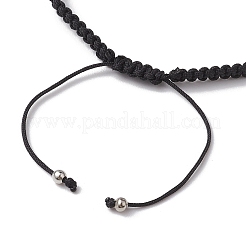 Браслеты из плетеных бусин круглой формы из синтетической бирюзы диаметром 6 мм. BJEW-JB10334