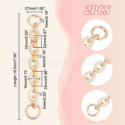 2 шт. сплав с акриловыми овальными звеньями для удлинителей ремешка для кошелька&nbsp;FIND-UN0003-17