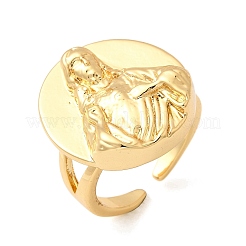 Латунные регулируемые открытые манжеты для женщин&nbsp;RJEW-I111-04G-02