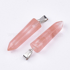 Точечные подвески из вишневого кварцевого стекла&nbsp;LS-G-R220-34N