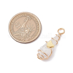 5 шт. 5 стиля гальванические подвески из натурального кварца с медной проволокой&nbsp;PALLOY-JF03427