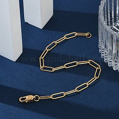 PVD вакуумное покрытие 304 нержавеющая сталь скрепки браслеты цепи&nbsp;BJEW-I295-15G