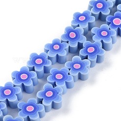 Нити из полимерной глины с цветочными бусинами ручной работы&nbsp;CLAY-M003-07