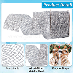 5 ярд плоской рождественской блестящей ленты с металлической проволокой OCOR-WH0070-74B