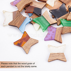 Своими руками 8 пара сережек из дерева в форме звезды&nbsp;DIY-FH0001-97