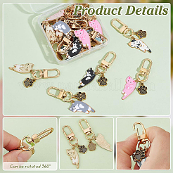 Украшения с подвеской из эмали из сплава кошки&nbsp;HJEW-PH01920