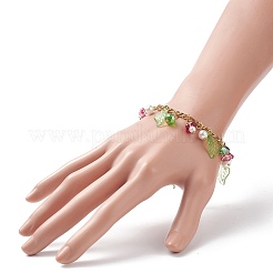 5шт 5 цветных стеклянных браслета с жемчугом и трубой и акриловым листом BJEW-JB08909