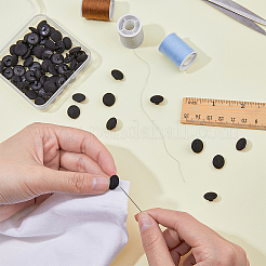 80 шт. пуговицы из шелка и пластика с 1 отверстиями FIND-FH0008-90A