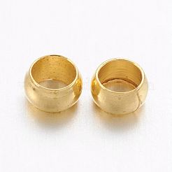 Зажимные бусины из латуни X-KK-L022-G