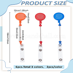 6 шт. двухцветные держатели для значков из АБС-пластика&nbsp;AJEW-LP0008-04C