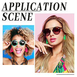 4 пара двухцветных акриловых трапециевидных серег-гвоздиков со штифтами из нержавеющей стали 304&nbsp;EJEW-PH0001-14