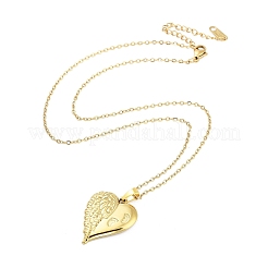Ожерелья с подвеской в виде сердца с крылом из нержавеющей стали 304 NJEW-G083-03A-G