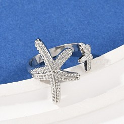 Латунные открытые манжеты для женщин RJEW-R032-05P