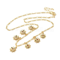 Латунные ожерелья с подвеской в виде солнца из микрофибры с кубическим цирконием&nbsp;NJEW-B157-16G