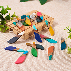 20шт 10 цвета смолы и орехового дерева большие подвески RESI-TA0001-71