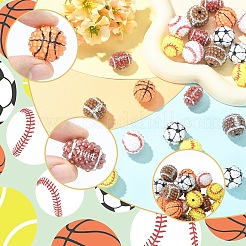 12 шт. 6 вида спортивных непрозрачных бусин из акриловой смолы&nbsp;MACR-YW0004-78