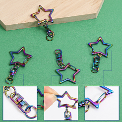 16 шт. Звездный сплав и железные поворотные брелки-застежки FIND-CA0007-20