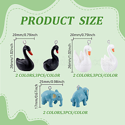 18 шт. 6 стиля 3D ПВХ подвески&nbsp;KY-GA0001-39