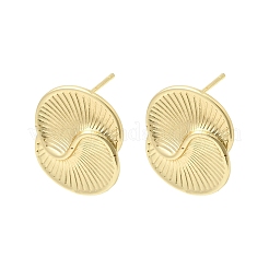 Изогнутые латунные серьги-гвоздики&nbsp;EJEW-H180-25G