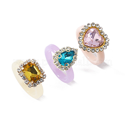 Модные наборы колец-слезинок в форме сердца и прямоугольника со стразами для женщин DW4272