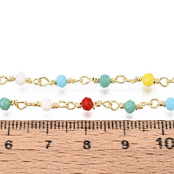 Круглые стеклянные бусины из латуни ручной работы&nbsp;KK-N281-02D-G