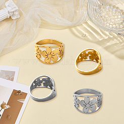 4 шт. 2-х цветные кольца из нержавеющей стали RJEW-GO0001-05