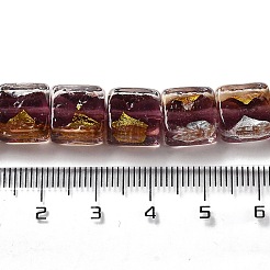 Бусины ручной работы из золотой и серебряной фольги в технике лэмпворк FOIL-C001-01C-04