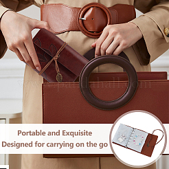 1 прямоугольник с рисунком листьев из искусственной кожи с железной обложкой и 12 пакетами из ПВХ&nbsp;AJEW-BC0010-02