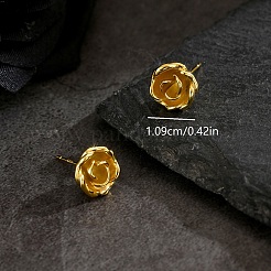 Серьги-гвоздики в виде цветка из латуни&nbsp;IE2637