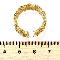 Регулируемые манжеты-кольца из латуни с микропаве из кубического циркония для женщин&nbsp;RJEW-U052-01B-G