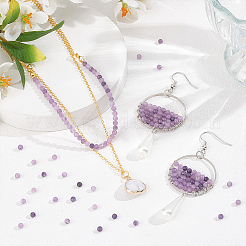 2 нити бусин из натурального лепидолита/фиолетовой слюды G-OC0004-86