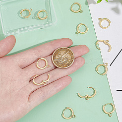 12шт латунные серьги-кольца с микро-паве из прозрачного кубического циркония KK-UN0002-23