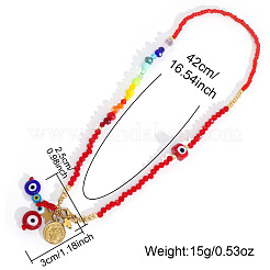 Бусы из бисера с подвеской в виде стеклянного сглаза&nbsp;CR3382