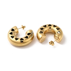 Ионное покрытие (ip) нержавеющая сталь 304 круглые серьги-гвоздики в форме сердца EJEW-Z022-24G