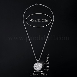 Ожерелья с подвесками из цинкового сплава с микропаве из прозрачных кубических цирконий&nbsp;FS-WGB5CD2-01