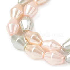 Нити бусин-имитаторов из гальванизированного непрозрачного стекла с имитацией жемчуга&nbsp;EGLA-H113-05D