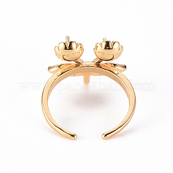 Латунь микропейв прозрачный кубический цирконий колышек поручни манжеты настройки кольца для пальца KK-T062-113G-NF