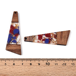 Большие подвески из прозрачной смолы и орехового дерева&nbsp;RESI-TAC0017-70-D01