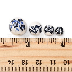 40шт 4 стиля фарфоровые бусины ручной работы с принтом&nbsp;PORC-FP0001-06