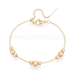 Регулируемые браслеты-слайдеры из латунных бусин для женщин BJEW-T022-24G