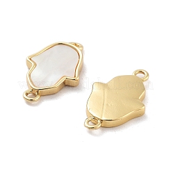 Покрытие стойки латунь паве ракушка хамса ручные звенья подвески-соединители&nbsp;KK-C063-02G