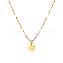 Простые ожерелья с подвеской в виде сердца из нержавеющей стали для ежедневного ношения женщинами SC0258-2