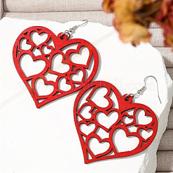 Акриловые серьги-подвески в форме полого сердца&nbsp;FS-WG95D61-01