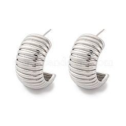 Серьги-гвоздики в форме буквы С из латуни EJEW-R025-35P